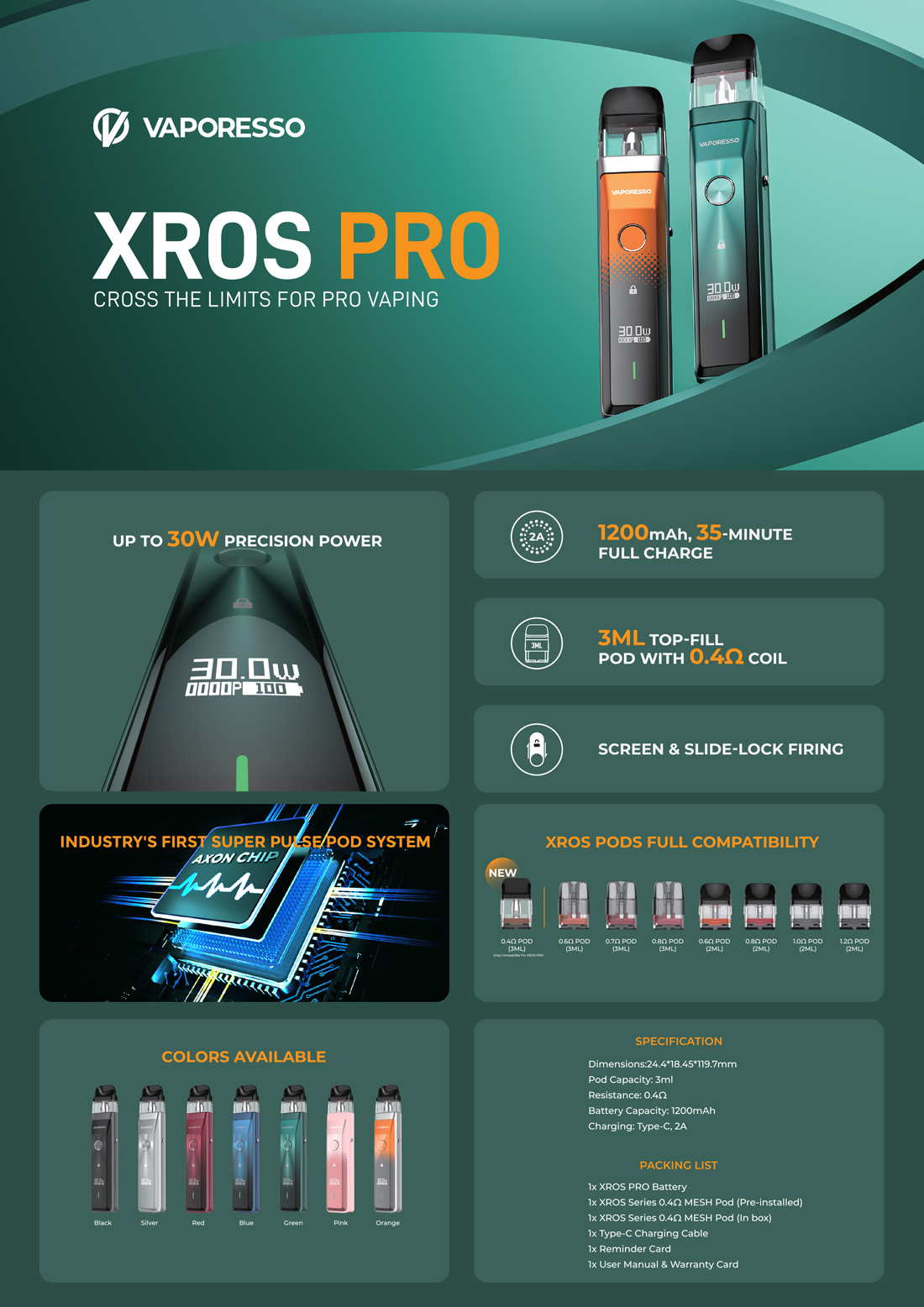 XROS Pro - Vaporesso - LCA distribution